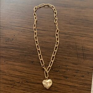 Gold Heart Pendant Chain Necklace